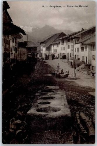Gruyères 1911 Marktplatz