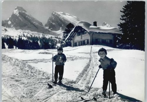 9656 Alt St. Johann - Alp Sellamatt, Churfirsten, Zustoll, Brisi, Frümsel, Skifahrer