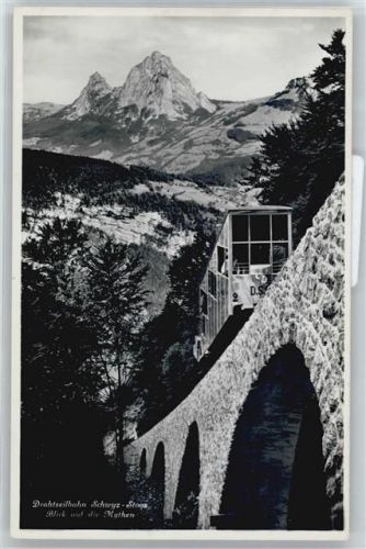 6433 Stoos SZ - Drahtseilbahn, Brücke, Mythen
