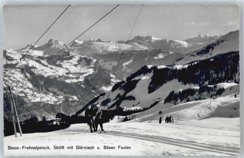 6433 Stoos SZ - Fronalpstock, Skilift, Glärnisch, Bösen Faulen