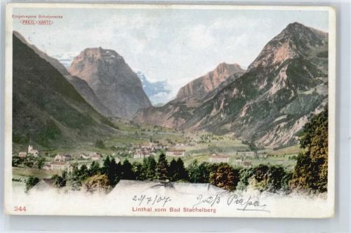 Linthal Blick vom Bad Stachelberg