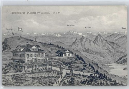 Wildspitz Künstlerkarte Hotel Rossberg-Kulm
