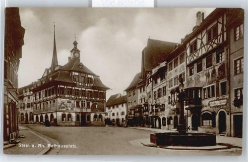 8260 Stein am Rhein - Rathausplatz, Rathaus, Brunnen