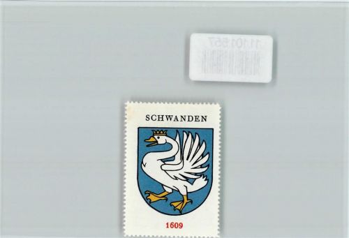 Schwanden GL Schwan Vignette Wappen Kaffee Hag ca 1920-1940