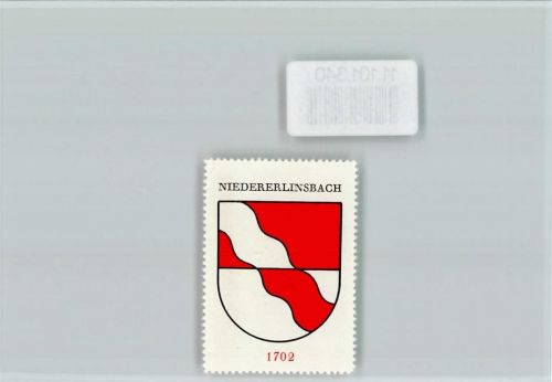 Niedererlinsbach Vignette Wappen Kaffee Hag ca 1920-1940 Niedererlinsbach