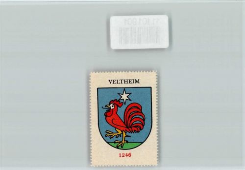 Veltheim AG Hahn Vignette Wappen Kaffee Hag ca 1920-1940