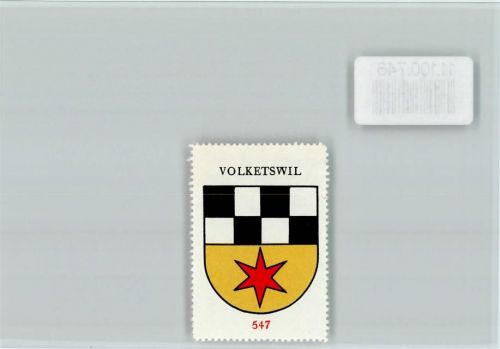 Volketswil Vignette Wappen Kaffee Hag ca 1920-1940 Volketswil