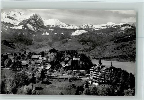 6073 Flüeli-Ranft - Ortsanischt mit Sarnersee und Giswilerstock