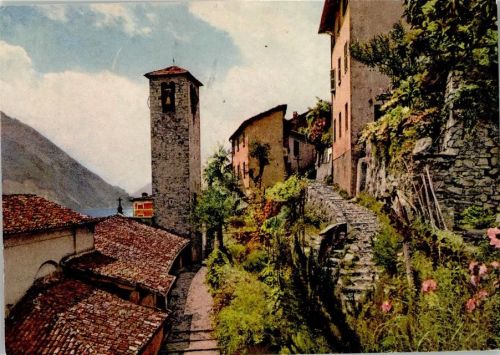 Gandria Kirchenglockenturm Steintreppe Rustico