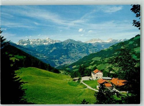 Valzeina Erholungsheim Flüeli Blick ins Prättigau mit Rhätikonkette