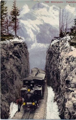 1912 Luzern, Schweiz, Brünigbahn, Lokomotive, Bergbahn