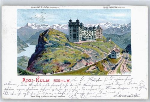 6410 Rigi Kulm Lithographie / Künstlerkarte sign. C.Steinmann
