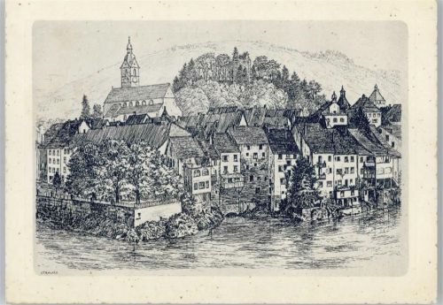 Laufenburg Künstlerkarte Teilansicht