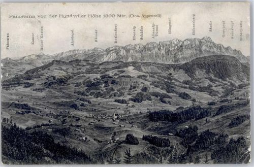 Hundwil 1909 Vogelschau Hundwiler Höhe