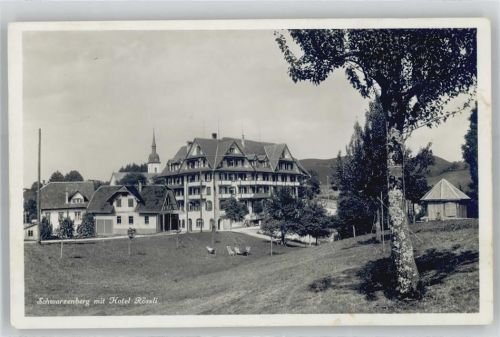 Schwarzenberg LU Kirche, Ortsansicht, Hotel Rössli