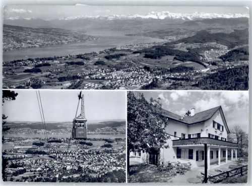 Adliswil Bergrestaurant Felsenegg, Luftseilbahn, Blick auf Glarneralpen