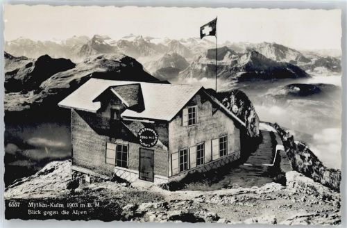 Grosser Mythen - Berggasthaus Mythen-Kulm, Alpen