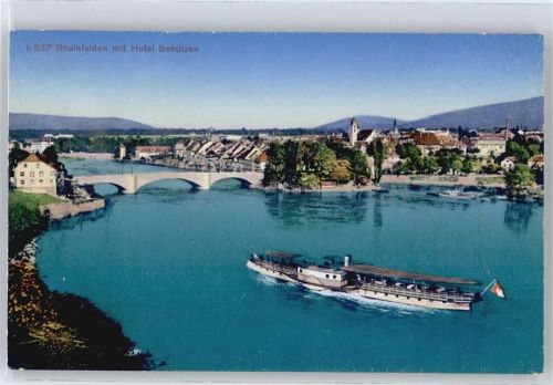Rheinfelden Fluss, Brücke, Dampfer, Gesamtansicht