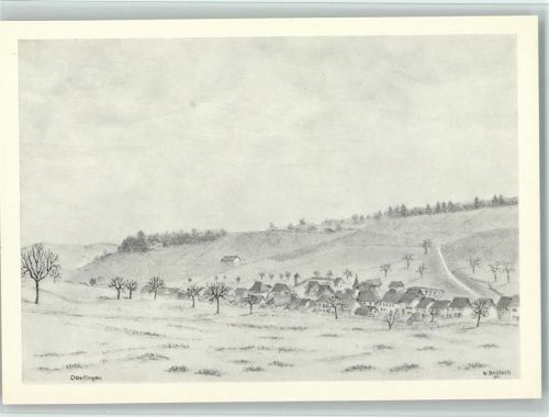 8218 Osterfingen Künstlerkarte Lueged, da isch üsri Heimet! sign. Willi Brütsch
