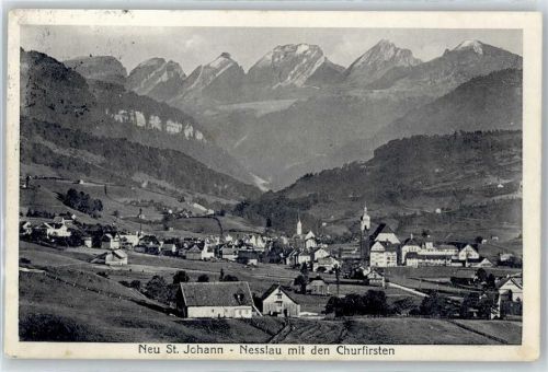 9650 Nesslau - Gesamtansicht, Churfirsten