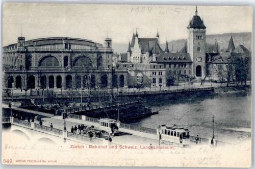 Zürich Bahnhof, Landesmuseum, Brücke, Straßenbahn