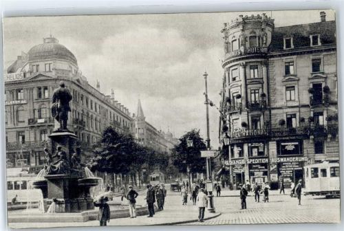 Zürich Bahnhofplatz, Denkmal, Hotel National, Terminus Hotel