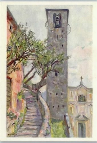 Gandria Campanile nach einem Gemälde von Fritz Meijer