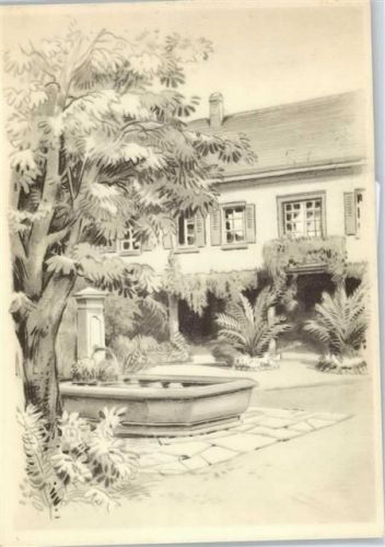 8265 Mammern - Zeichnung Brunnen im Hof der Kuranstalt