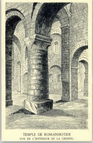 Romainmôtier-Envy Zeichnung, Temple