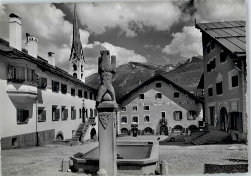 Zuoz Dorfplatz, Chesa Planta, Crusch Alva Hotel