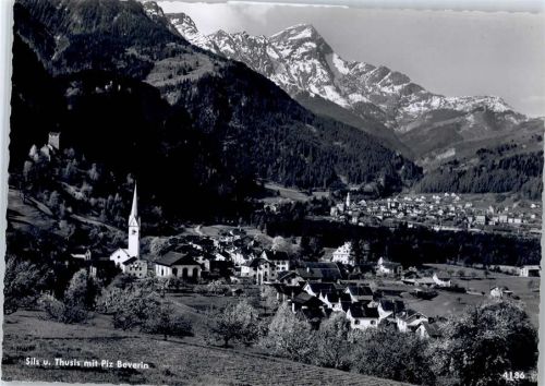 Sils/Segl Baselgia Gesamtansicht, Piz Beverin