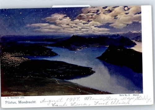 Pilatus Mondnacht , sign. J.C. Kaufmann