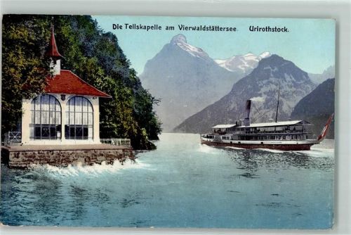 Sisikon 1908 Tellskapelle Dampfschiff Urirotstock