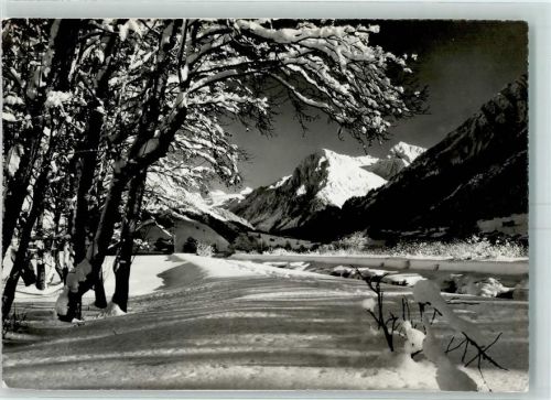 Klosters 1966 Diethelmpromenade mit Silvrettagruppe Winter