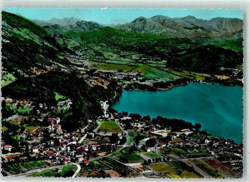 Magliaso 1959 Aerofoto di Magliaso e Piano di Agno Flugaufnahme