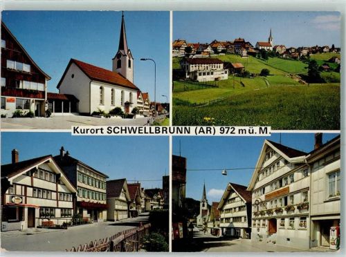 Schwellbrunn 1984 Kirche Gasthaus
