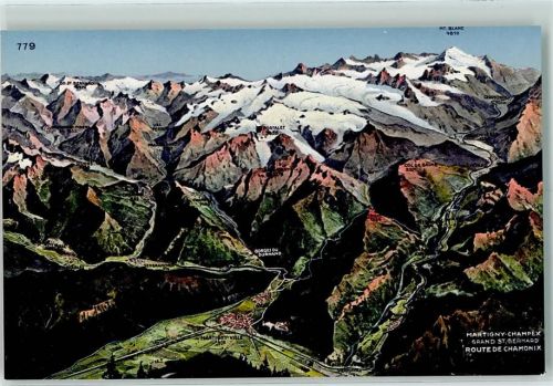 Martigny Vogelschau St. Bernhard