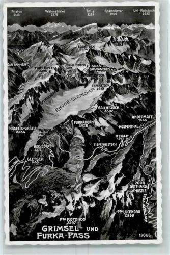 Furka - Orientierungskarte Grimsel und Furka Pass