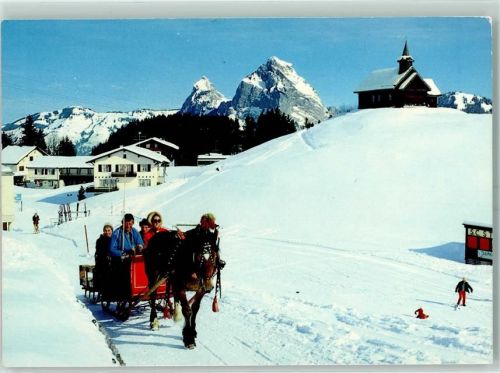 6433 Stoos SZ 1987 - ob Schwyz Pferdeschlitten mit Mythen