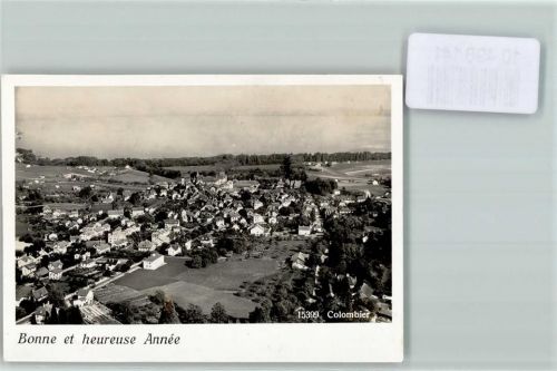 Colombier NE Foto 10cm x 7cm Fliegeraufnahme Neujahrswünsche