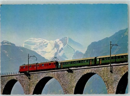 Frutigen Bern Lötschberg Simplon Bahn Kanderviadukt Berner Oberland