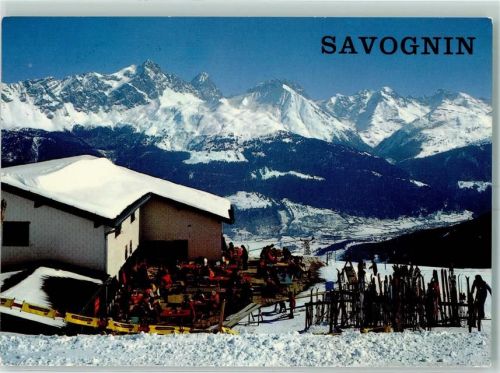 Savognin 1982 Restaurant Skifahrer