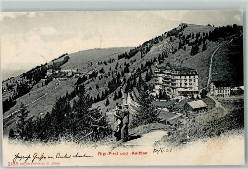 Rigi Kaltbad 1904 Wanderer Hut Stock Rigi-First