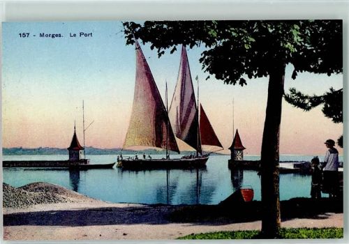 Morges Hafen Segelschiff