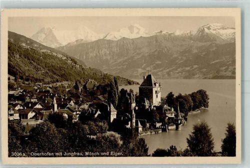 3653 Oberhofen am Thunersee 1915 - Schloss Jungfrau Mönch und Eiger