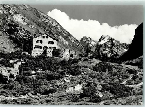 Klosters Berghaus Vereina mit Vernetal und Verstanklahorn Hüttenstempel