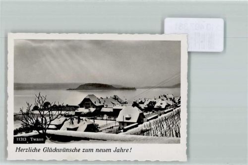 Twann 1939 Weinberg Winter Neujahr Foto 10cm x 7cm, rückseitig Haftspuren