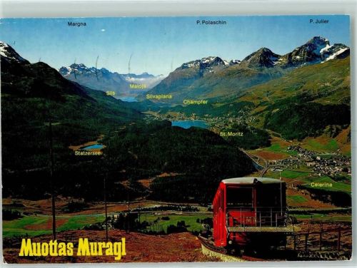 Muottas Muragl - Blick gegen Celerina St. Moritz und die Oberengadiner Seen