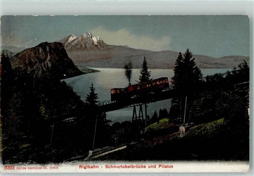 Rigibahn - Schnurtobelbrücke und Pilatus