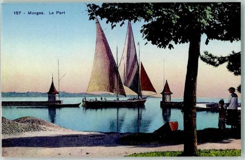 Morges Hafen Segelschiff